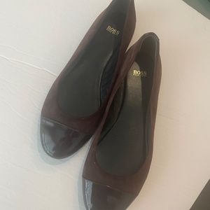 BOSS Brown Leather Suede Pumps